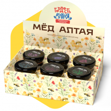 Подарочный набор классического мёда 6×40 г — сорта из Алтая